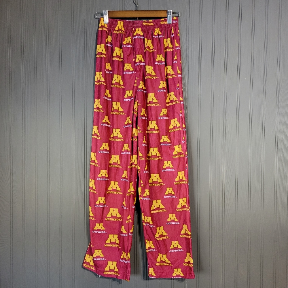 Minnesota Golden Gophers Pajama Lounge Pants "M" All Over Logo Red Youth Large